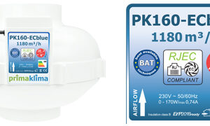 Prima Klima EC Ventilator Blue 1180m³/h 160mm RJEC Multispeed